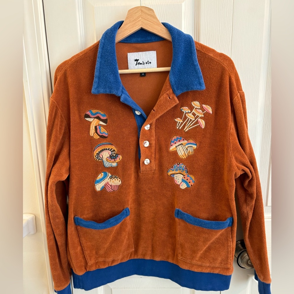Tombolo Disco Fungi Long-Sleeve Polo Shirt